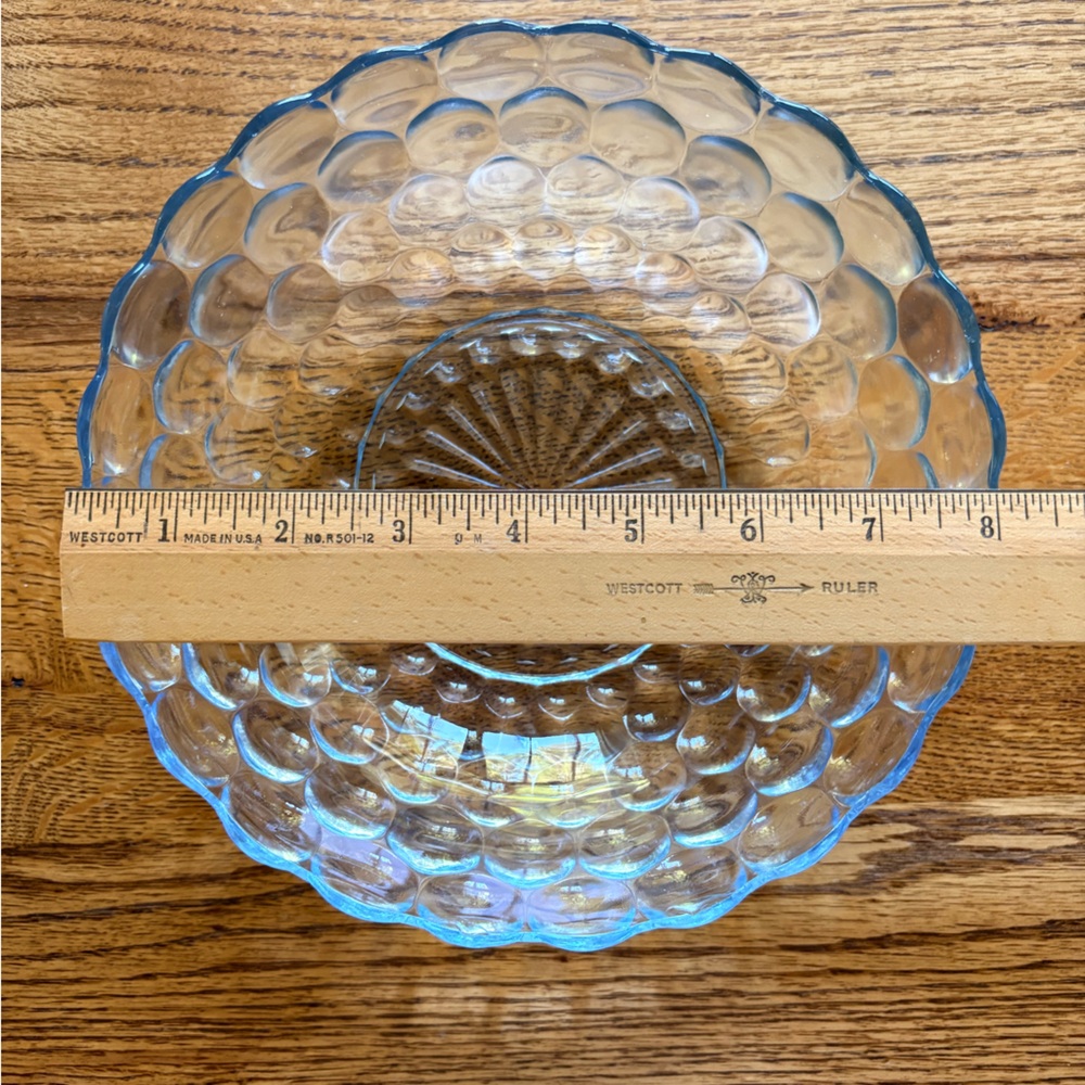 Vintage Glass Bubble Bowl- hint of blue- - Picture 12 of 15